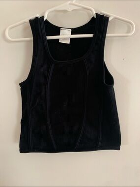 Tween Suzette Collection Sleeveless Ribbed Tank Top in Black